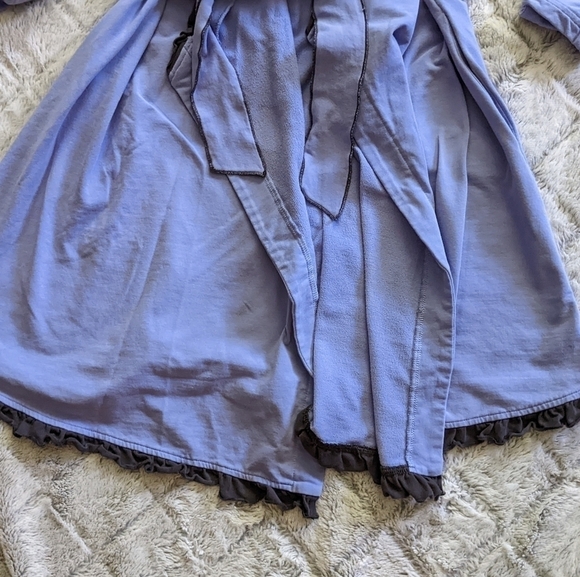 Matilda Jane Women's Medium Nightingale Willow Purple Ruffle Hooded Robe Jacket - Picture 6 of 6